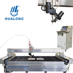 Hualong CNC 5 Eksenli Su Jeti Kesme Yönlendirici Makinesi Seramik Granit Mermer Kuvars Cam Karo su ile kesme makinesi