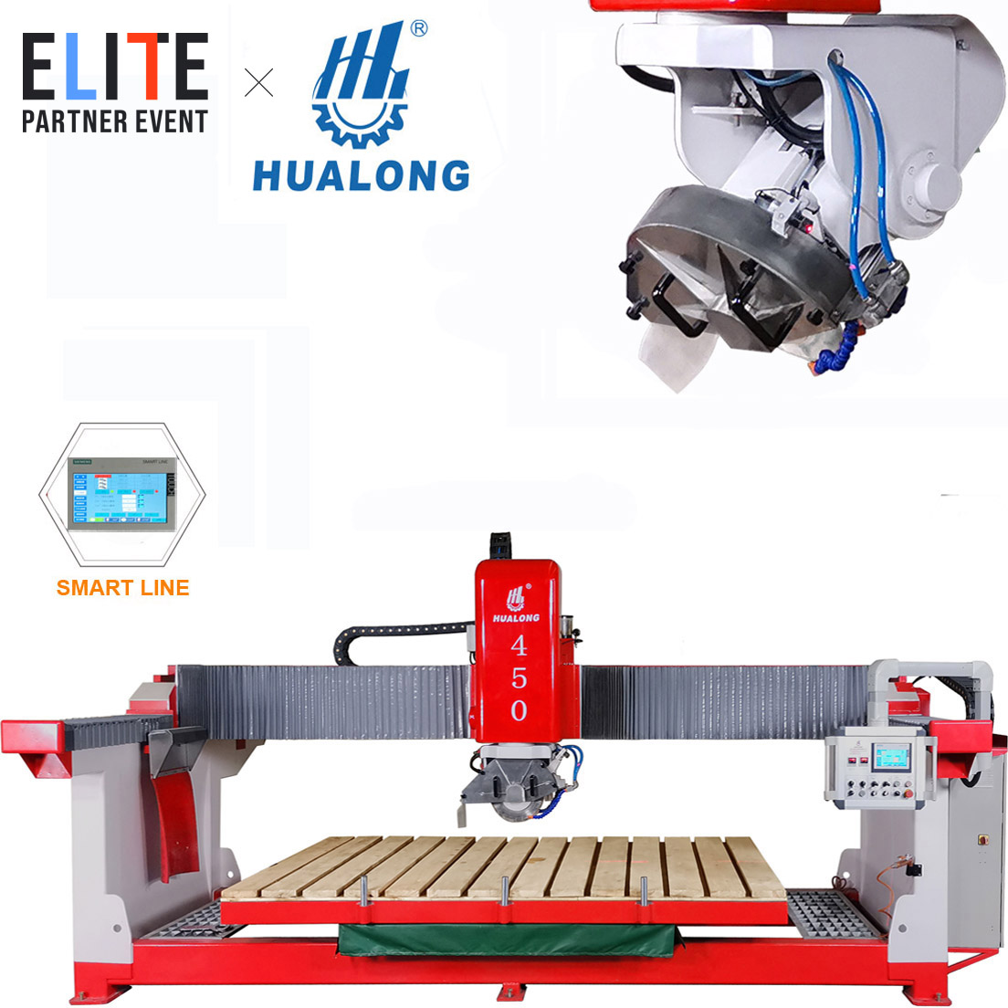 Hualong Stone Machinery Hlsq-450 sıcak satış Granit Mermer Karo Taş Tezgah Köprü Testere Makinesi