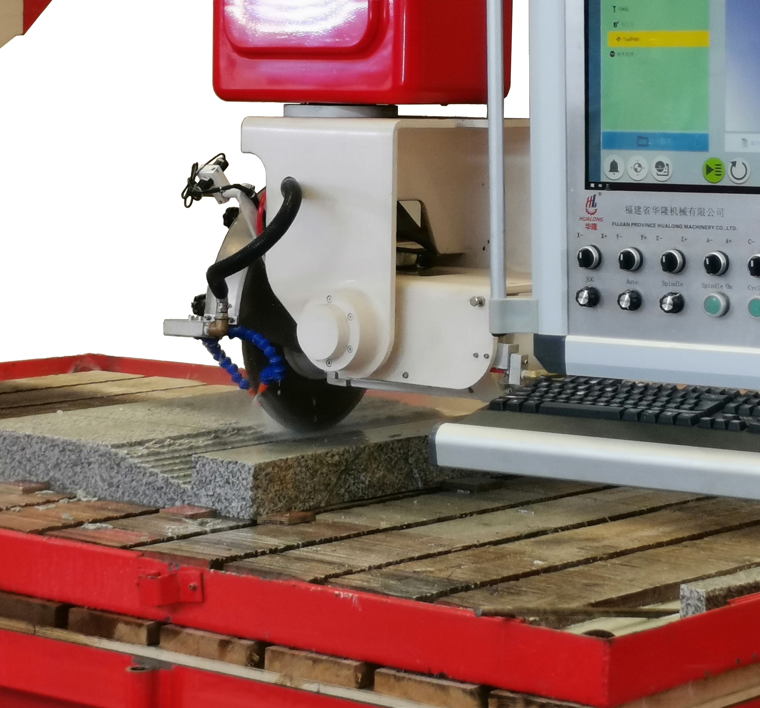 HUALONG taş makineleri HKNC serisi Mermer kesici makinesi 5 eksenli CNC Köprü granit kuvars tezgahı mezar taşı kesmek için Testere